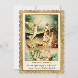 Nativity Shepherds & Angels Golden Christmas