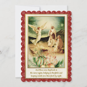 Nativity Shepherds & Angels Golden Christmas