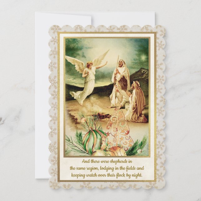 Nativity Shepherds & Angels Golden Christmas (Front)
