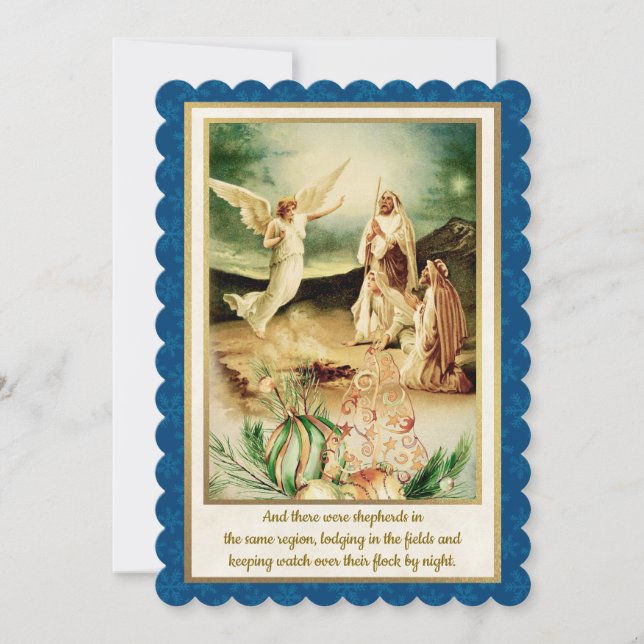 Nativity Shepherds & Angels Golden Christmas (Front)