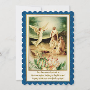 Nativity Shepherds & Angels Golden Christmas