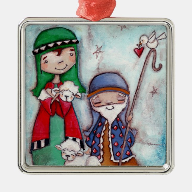 Nativity Shepherds - Premium Ornament (Front)