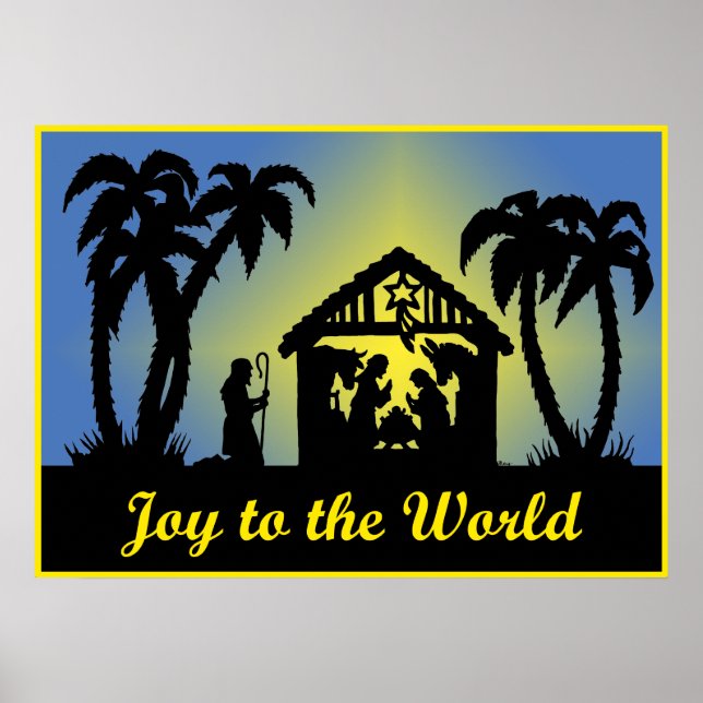 Nativity Silhouette Joy to the World Poster (Front)
