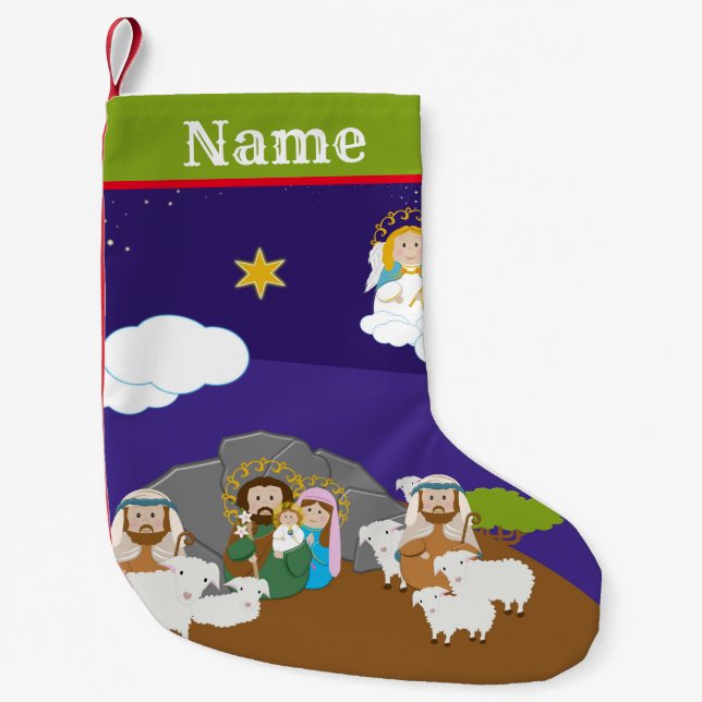 Nativity Small Christmas Stocking (Front)