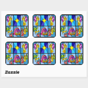 Nativity square sticker