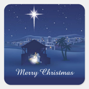 nativity square sticker