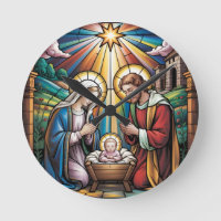 Nativity Stained Glass Art – Holy Family Christmas