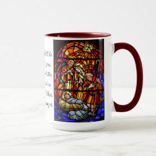 Nativity Stained Glass Image Christmas Gift Mug