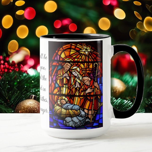 Nativity Stained Glass Image Christmas Gift Mug (Creator Uploaded)