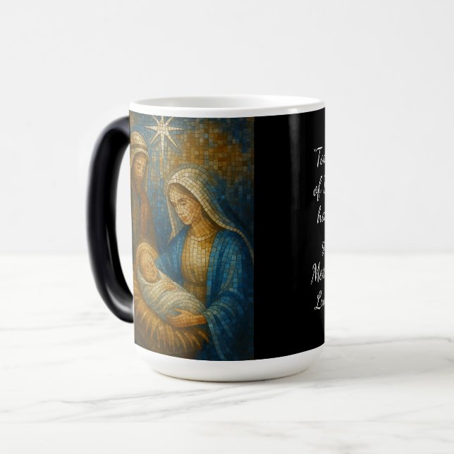 Nativity Stained Glass Mosaic | Holy Family  Magic Mug (Front Left)