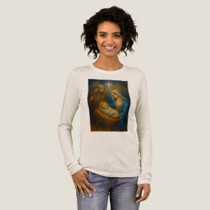 Nativity Stained Glass Mosaic Holy Family Tri-Blend Shirt