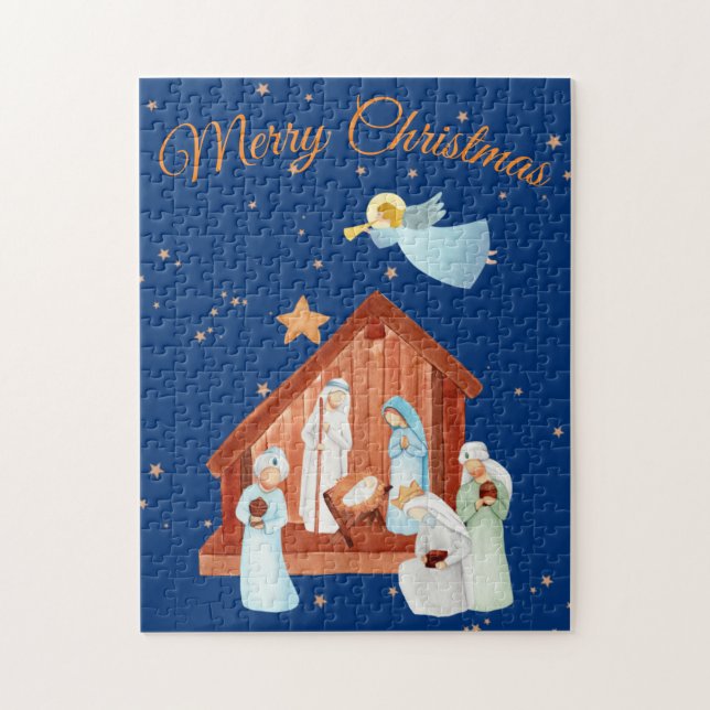 Nativity & Stars Christmas Jigsaw Puzzle (Vertical)
