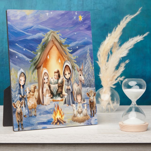 Nativity Tabletop Easel Plaque (Side)