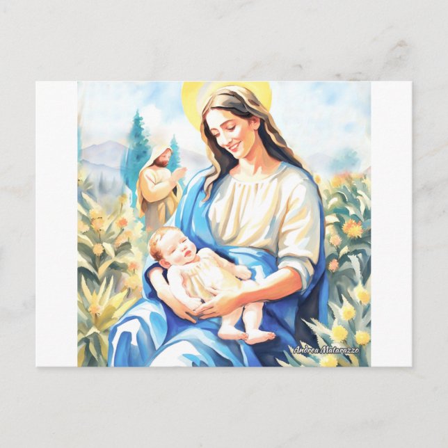 Nativity - The Holy Family  Holiday Postcard (Front)