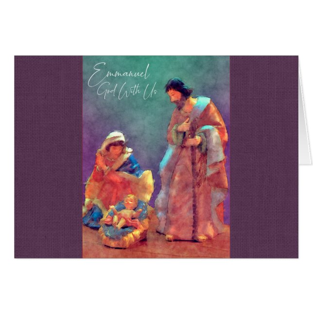 Nativity watercolor style in purple (Front Horizontal)