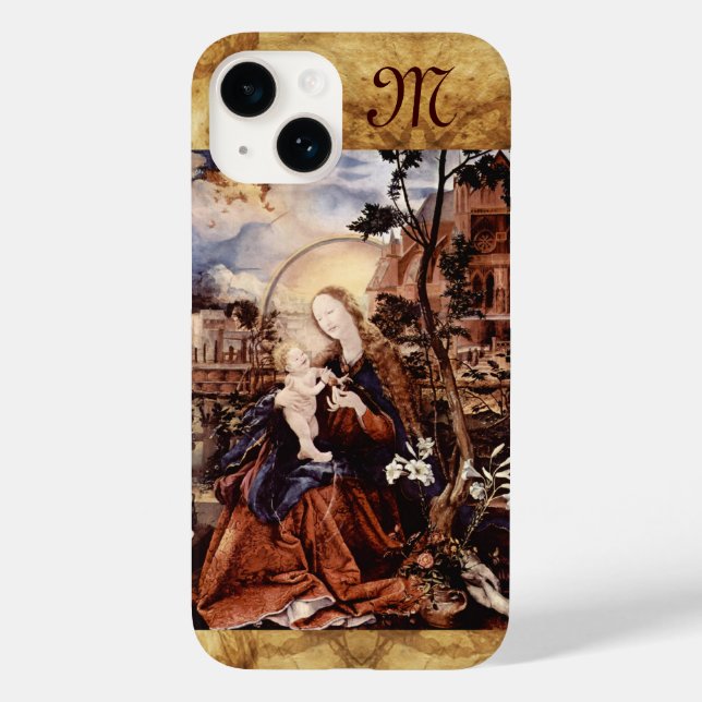 NATIVITY,WHITE LILLES,MAGIC OF CHRISTMAS Monogram Case-Mate iPhone Case (Back)