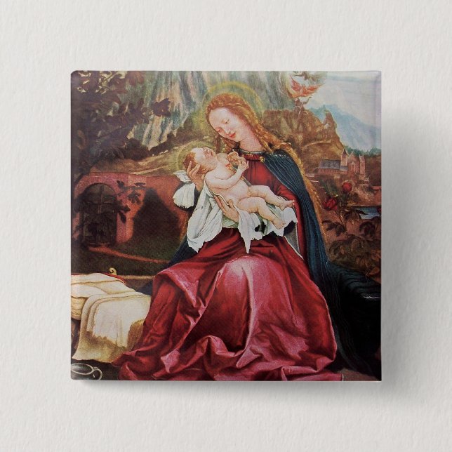 NATIVITY WITH ANGELS - MAGIC OF CHRISTMAS 15 CM SQUARE BADGE (Front)