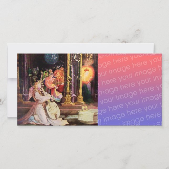 NATIVITY WITH ANGELS - MAGIC OF CHRISTMAS Digital Holiday Card (Front)