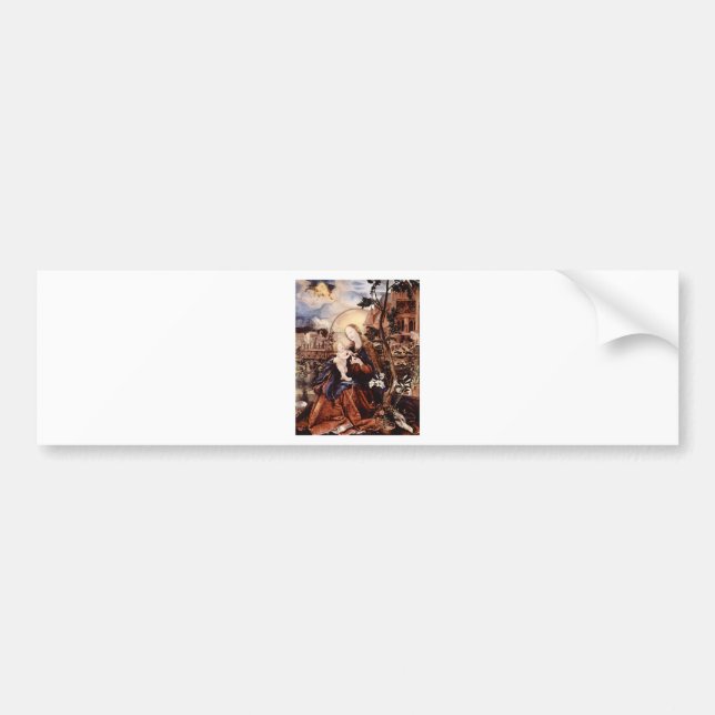 NATIVITY WITH WHITE LILLES - MAGIC OF CHRISTMAS BUMPER STICKER (Front)