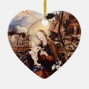 NATIVITY WITH WHITE LILLES - MAGIC OF CHRISTMAS CERAMIC TREE DECORATION