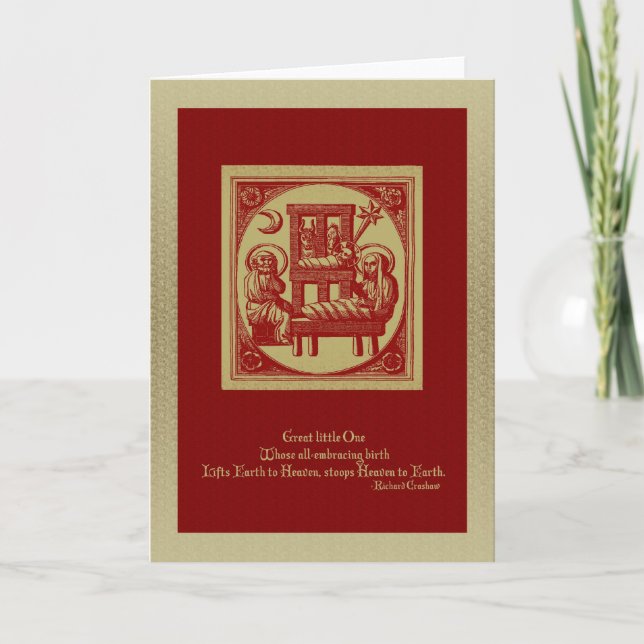 Nativity Woodcut Christmas Card (Front)