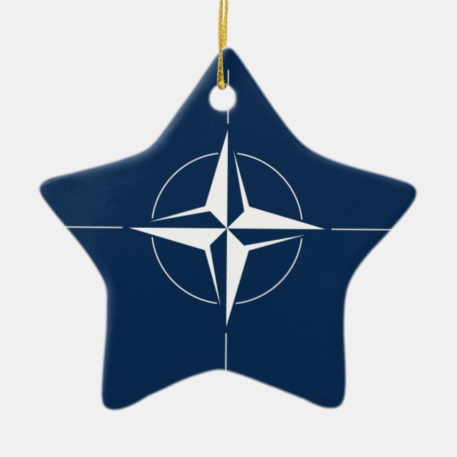 NATO Flag Ceramic Tree Decoration (Front)