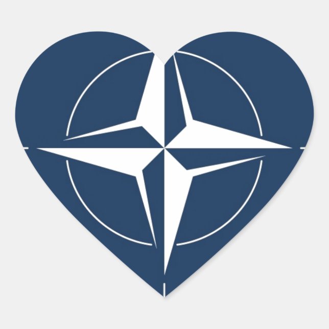 NATO Flag Heart Sticker (Front)