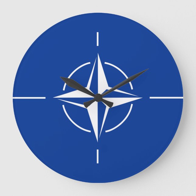 nato flag North Atlantic Treaty Organisation Allia Large Clock (Front)
