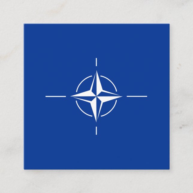 nato flag North Atlantic Treaty Organisation Allia Square Business Card (Front)
