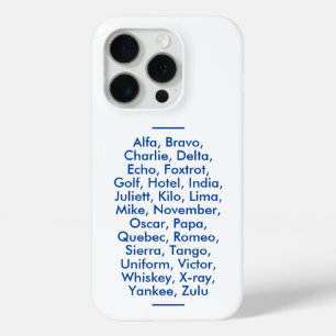 "NATO" phonetic alphabet, Alfa to Zulu iPhone 15 Pro Case