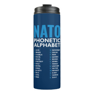 NATO Phonetic Alphabet Alfa-Zulu Table Thermal Tumbler