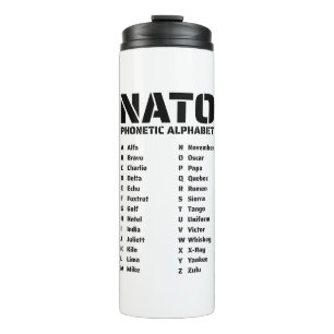 NATO Phonetic Alphabet Chart Thermal Tumbler