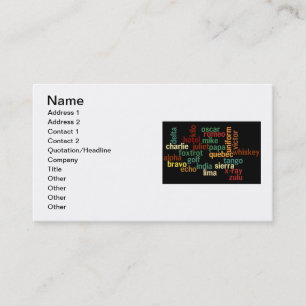 NATO Phonetic Alphabet (Dark Background) Business Card