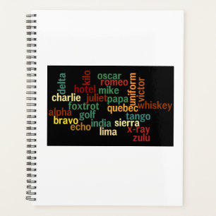 NATO Phonetic Alphabet (Dark Background) Planner