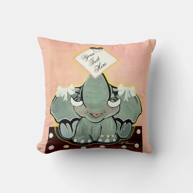 Natosha, The Baby Elephant Speller Cushion (Front)