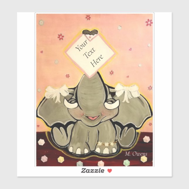 Natosha, The Elephant 8" x 8" Contour Stickers (Sheet)