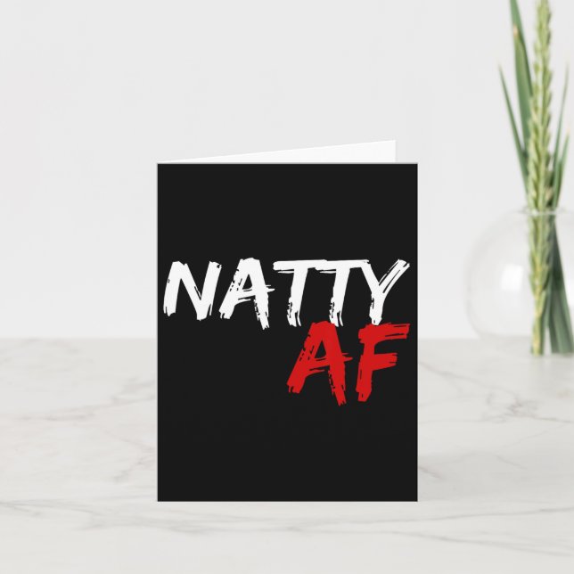 Natty Af Funny Bodybuilder Bodybuilding Workout Gy Card (Front)