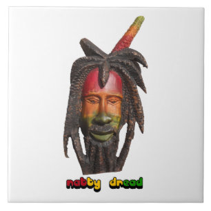 Natty Dread Rastaman With Dreadlocks Tile