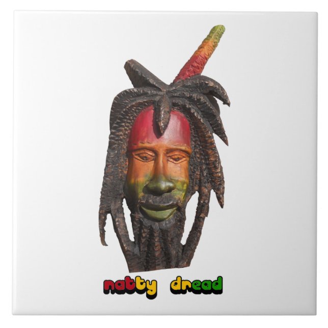 Natty Dread Rastaman With Dreadlocks Tile (Front)