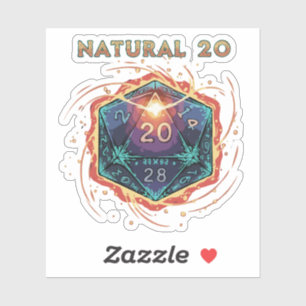 Natural 20 Flaming D20 Dice Epic D&D Critical