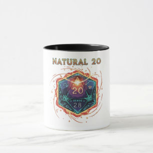 Natural 20 Flaming D20 Dice Epic D&D Critical Mug