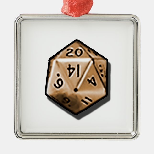 Natural 20 metal tree decoration (Front)