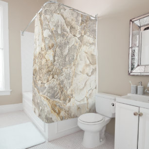 Natural Abstract Marble Clay Texture Patterns Shower Curtain