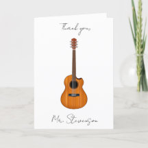 Natural Acoustic Guitar Folded Greeting Card