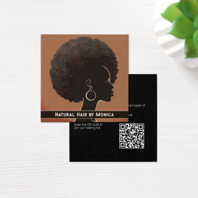 Natural African American Hair Salon Business Card (Desk)