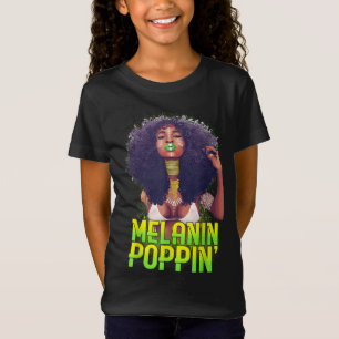 Natural Afro Melanin Poppin Black African American T-Shirt