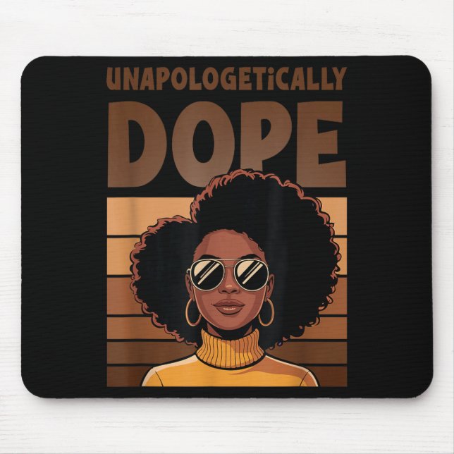 Natural Afro Retro Black Queen Unapologetically  Mouse Pad (Front)