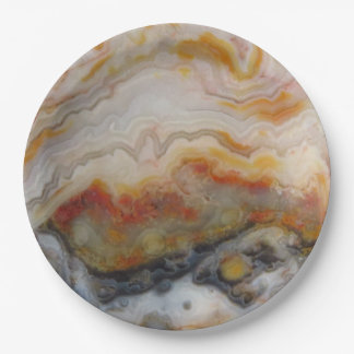 Natural Agate Stone, Authentic Colors and Design Paper Plate