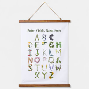 Natural Alphabet for Nature Theme Hanging Tapestry