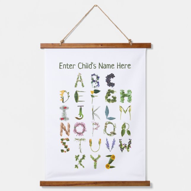 Natural Alphabet for Nature Theme Hanging Tapestry (Front)